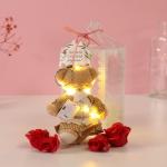 Набор подарочный «Мишка в платье», мыльные красные розы 5 шт., роса, 7?7?12 см