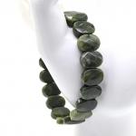 Браслет граненый 14*7мм из нефрита Бовена