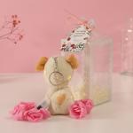 Набор подарочный «Пёсик белый», мыльные розовые розы 5 шт., роса, 7?7?12 см