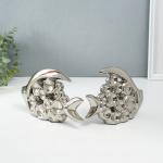 Набор фигурок керамика «Две рыбки - пузырьки», серебро, 2 шт., 4.8?22?12 см; 4.8?17.5?13 см