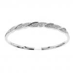 Браслет "Переплет" серебристый с фианитами