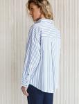 Блузка свободного силуэта в полоску из эластичного хлопка