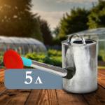 Лейка с длинным носиком, 5 л, с рассеивателем, оцинкованная, без рисунка, носик d=25 мм