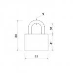 Замок навесной, 52?80 мм, 3 ключа
