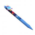 Авторучка гелевая "пиши-стирай" синяя, с кнопкой-фигуркой "Мальчиковые фигурки", 6 дизайнов