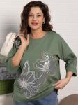 Блуза Цветочная рапсодия (зеленая) Б15312-18М