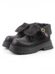 01-A14-1 BLACK Ботинки демисезонные женские (натуральная кожа)