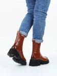 01-BE22B-4C BROWN Ботинки демисезонные женские (натуральная кожа, байка)