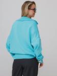 Джемпер вязаный с отложным воротником бирюзовый женский