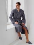 Мужской вафельный халат с планкой маренго В-03 (33)