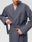 Мужской вафельный халат с планкой маренго В-03 (33)