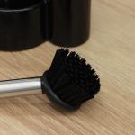 Дозатор для моющего средства Доляна «Милитари», 370 мл, с губкой и щёткой, чёрный