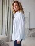 Блузка свободного силуэта в тонкую полоску из хлопка