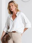 Блузка в полоску с цельнокроеным рукавом 3/4 из хлопка