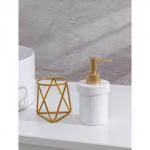 Дозатор для мыла SAVANNA «Геометрика», 250 мл, на подставке, белый