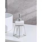 Дозатор для мыла SAVANNA «Геометрика», 250 мл, на подставке, белый