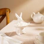 Блюдо сервировочное SL Home «Лесные кролики», 14.5?11?17.3 см, фарфор, белое