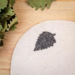 Коврик - сидушка для бани и сауны «Классический», 46?26 см, 70% полиэфир, 30% шерсть, с вышивкой, белый