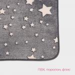 Коврик для ванной и туалета Доляна «Светящиеся звёзды», 50?80 см, серый