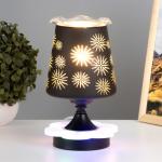 Аромалампа с подсветкой «Круги» E27 40 Вт +RGB черный 12.5?12.5?23 см RISALUX