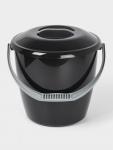 Ведро с крышкой «Удачное», 10 л, пластик, чёрное