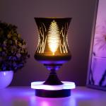 Аромалампа с подсветкой «Листья» GU10 35 Вт+RGB черный 11?11?23 см