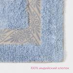 Коврик для дома Доляна «Вензель», 50?80 см, голубой