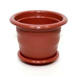 Горшок Виола 1л коричневый с поддоном (уп.20) (М1331)