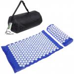 Акупунктурный набор (коврик игольчатый 64х40х2 см и валик 37х15х10 см в сумочке), синий