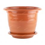 Горшок Виола 3,5л коричневый с поддоном (уп.18) (М1533)