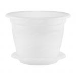 Горшок Виола 5л белый с поддоном (уп.15) (М1343)