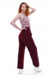 Брюки прямого кроя с защипами бр01403 бордо