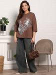 Блуза Цветочная рапсодия (коричневая) Б15310-18М