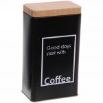 Банка для продуктов металлическая Black style 800мл 9*6*16см,  микс надписи