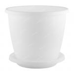 Горшок Афина 5,5л белый с поддоном (уп.12) (М6543)