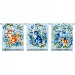 Комплект полотенец 48*60 см, 3 шт., рогожка (Декоративные котики)