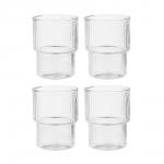 MILLIMI Набор стаканов Астра 300 мл, 4 шт, стекло, рифленый