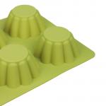 VETTA Форма силиконовая 6 ячеек, для кексов, гофрированная, 25.5x18x3.5см, 3 цвета