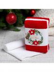 Полотенца махровые «Этель» Merry christmas, 30?30 см - 3 шт., 340 г/м?, хлопок 100%