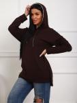 Толстовка футер с капюшоном (01074, шоколадный)