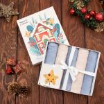 Набор махровых полотенец Этель «Уюта и тепла» 30?30 см -5 шт., 100% хл, 340 г/м?