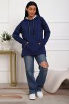 Толстовка футер с капюшоном (01074, индиго)