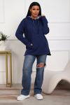 Толстовка футер с капюшоном (01074, индиго)
