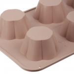 SATOSHI Алион Форма для выпечки маффинов 6 ячеек 29x17,4х3,6 см, силикон