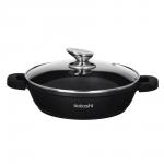 SATOSHI Лион Сотейник с крышкой 2,5л d24х7 см, а/приг.покр.Мрамор, силик.протекторы ручек, индукция