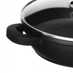 SATOSHI Лион Сотейник с крышкой 2,5л d24х7 см, а/приг.покр.Мрамор, силик.протекторы ручек, индукция