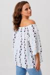 Блуза Anastasia 1254 белый (цветы)