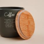 Банка для кофе SL Home, 12?12 см, серая, с бамбуковой крышкой