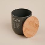 Банка для кофе SL Home, 12?12 см, серая, с бамбуковой крышкой