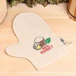 Рукавица для бани "Люблю баньку" белая (2852815)